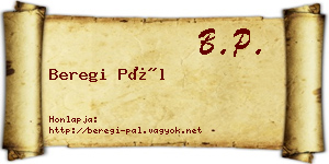 Beregi Pál névjegykártya